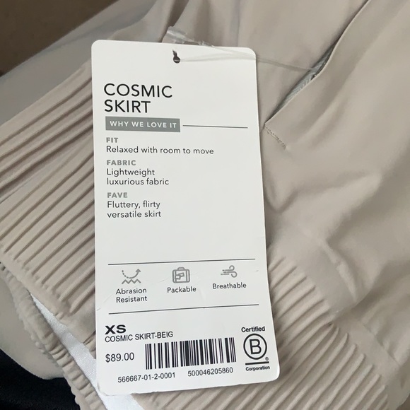 ATHLETA Cosmic Skirt Beige NWOT - Picture 3 of 3